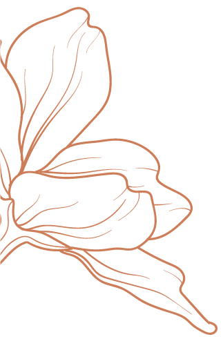 A large lotus on the left side of the section. In the bronze gradient outline.